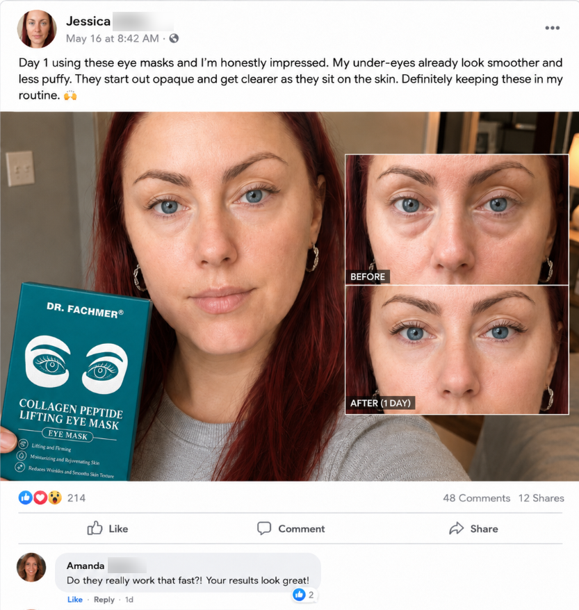 👩⚕️ DR. FACHMER® 20-Min Essence-Absorbing Collagen Peptide Eye Mask