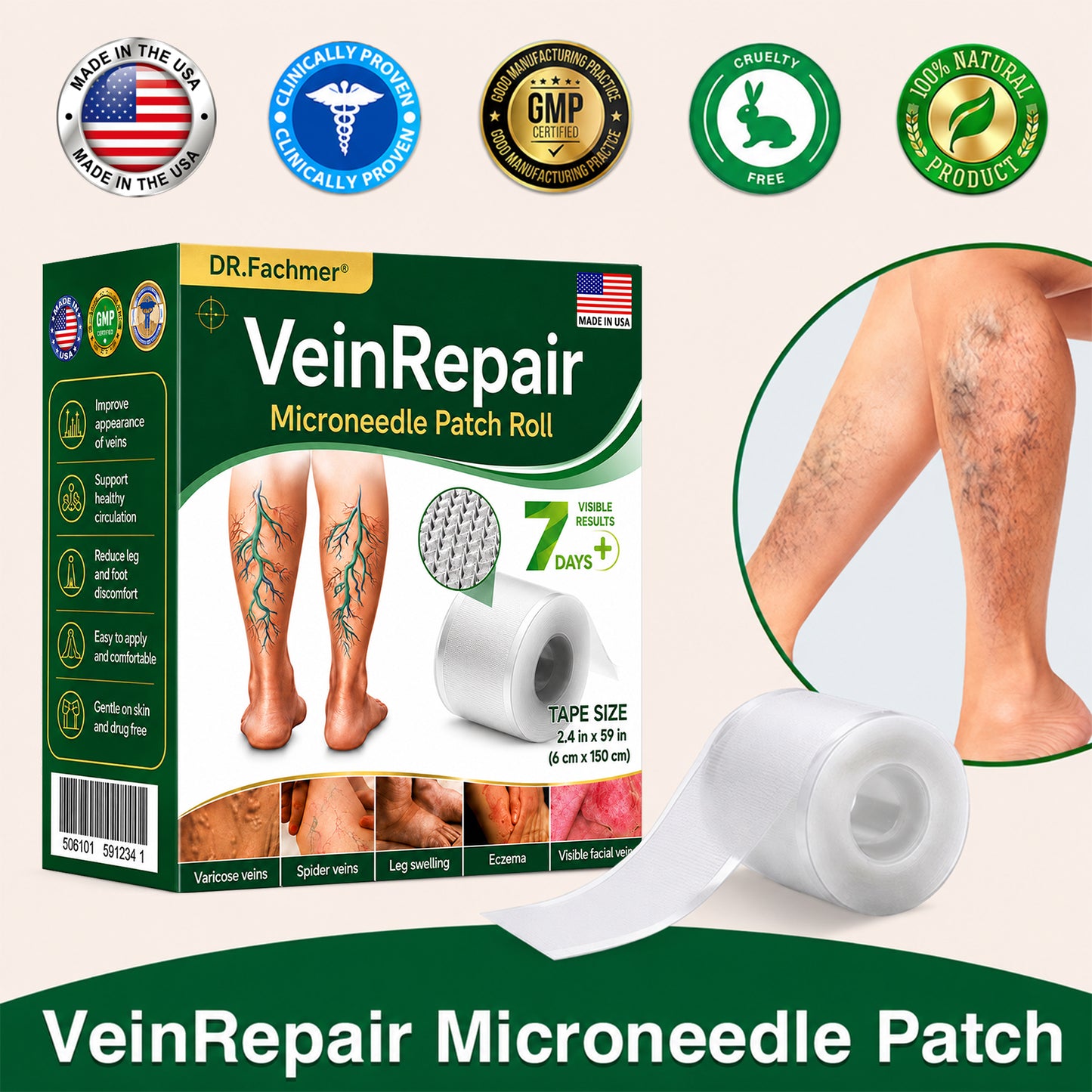 🌿DR.Fachmer® Vein Ease Microneedle Care Patch(For Spider Veins, Varicose Veins, Swelling & Leg Fatigue) - Last Day Promotion 50% OFF