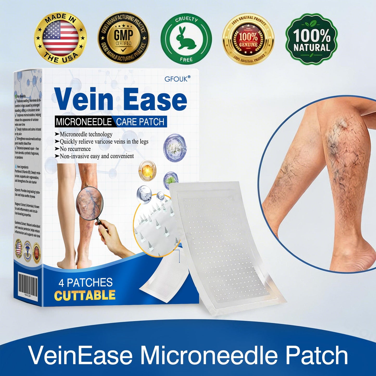 🇺🇸💥GFOUK® VeinEase Microneedle Care Patch⚡Instant Relief, Long-Term Results