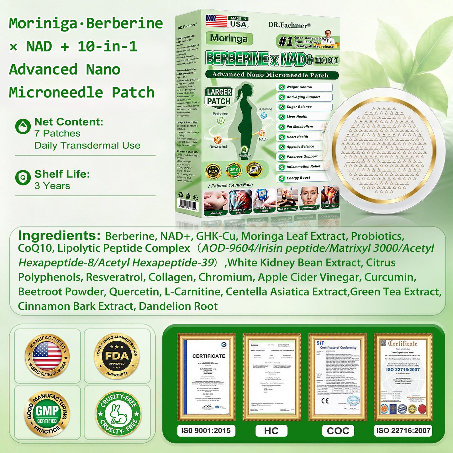 🍇🍇DR.Fachmer® Upgraded Large-Coverage 10-in-1 Nano Microneedle Patch🌿