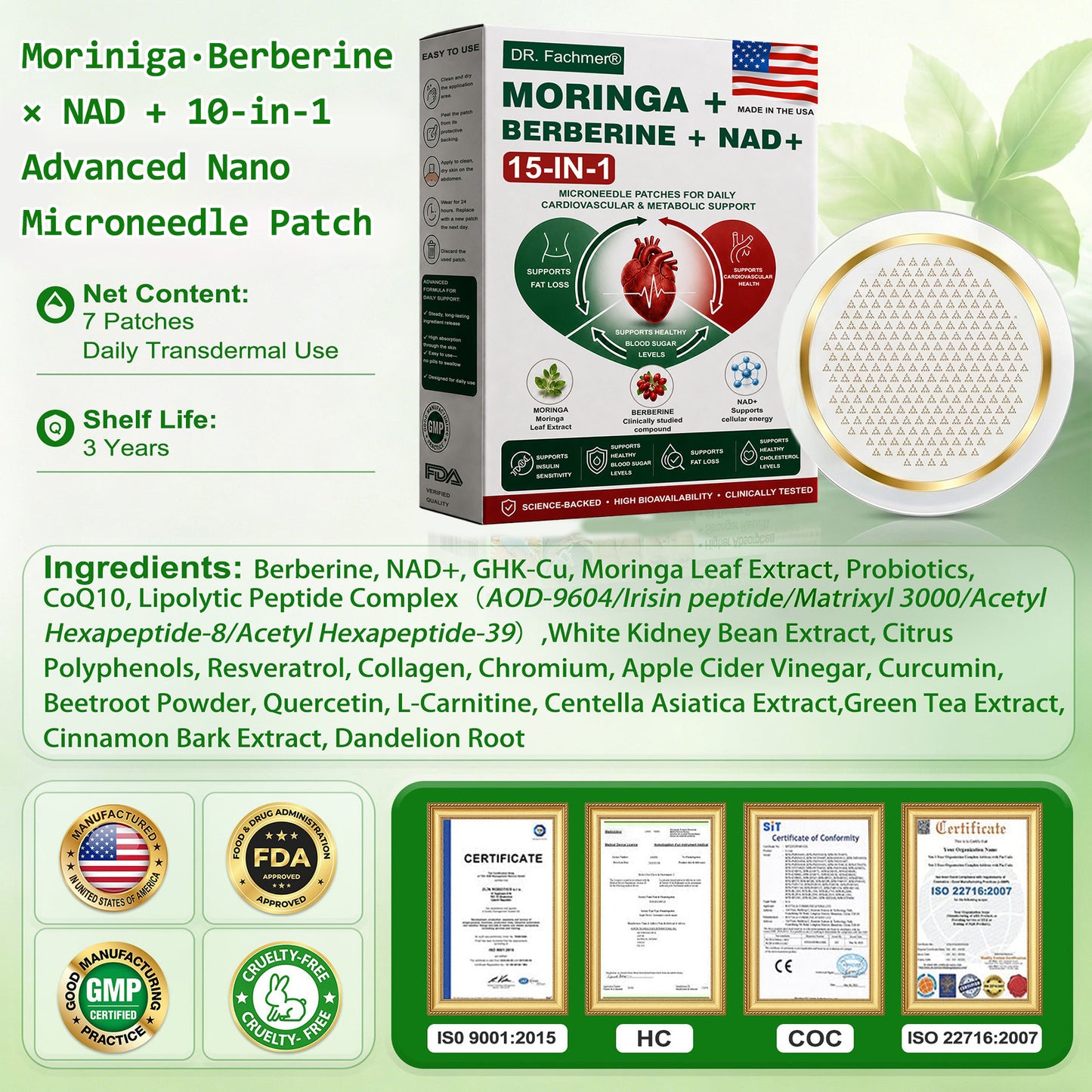 👩‍⚕️DR.Fachmer® Upgraded Large-Coverage 15-in-1 Nano Microneedle Patch