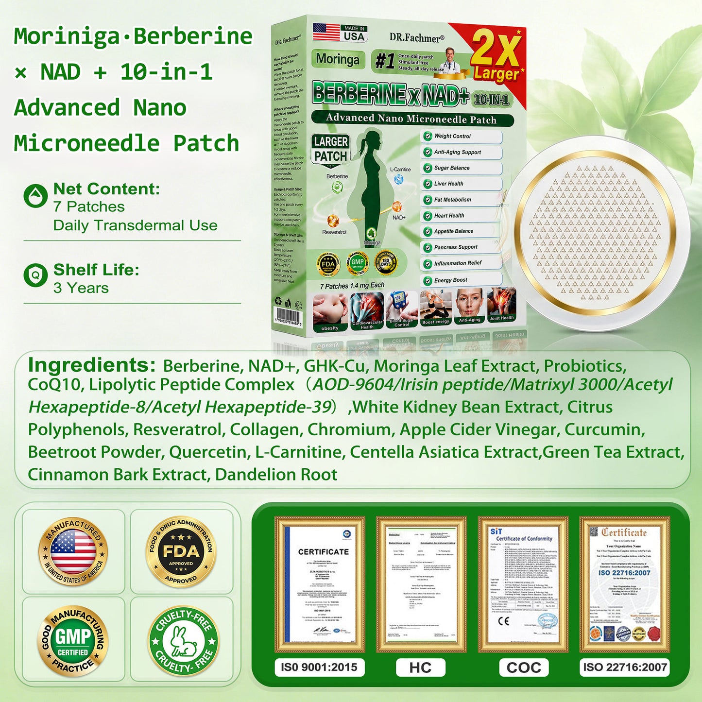 ✨DR.Fachmer® Upgraded Large-Coverage 10-in-1 Nano Microneedle Patch✨