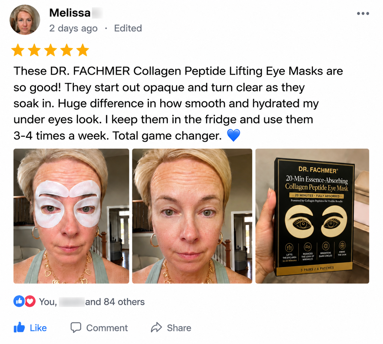 🖤💛 DR. FACHMER® 20-Min Essence-Absorbing Collagen Peptide Eye Mask