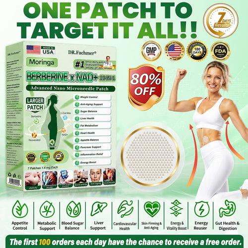 💚 New 2026 Upgrade: DR.Fachmer® Berberine 10-in-1 Nano Microneedle Patch with Science-Backed Formula
