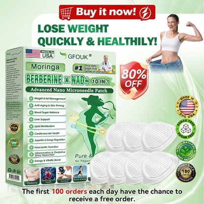 Official US Store GFOUK® Moringa - Berberine × NAD+ 10-in-1 Advanced Nano Microneedle Patch — Once Daily, Visible Results in 7 Days