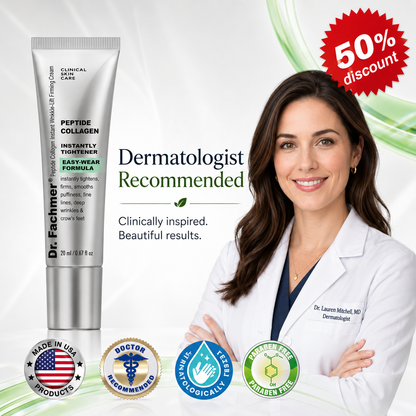 ✅Dr. Fachmer®👩‍⚕️ Peptide Collagen INSTANT TIGHTENING + PEPTIDE FIRMING CARE, Instantly smooths puffiness and lines while supporting firmer skin with continued use