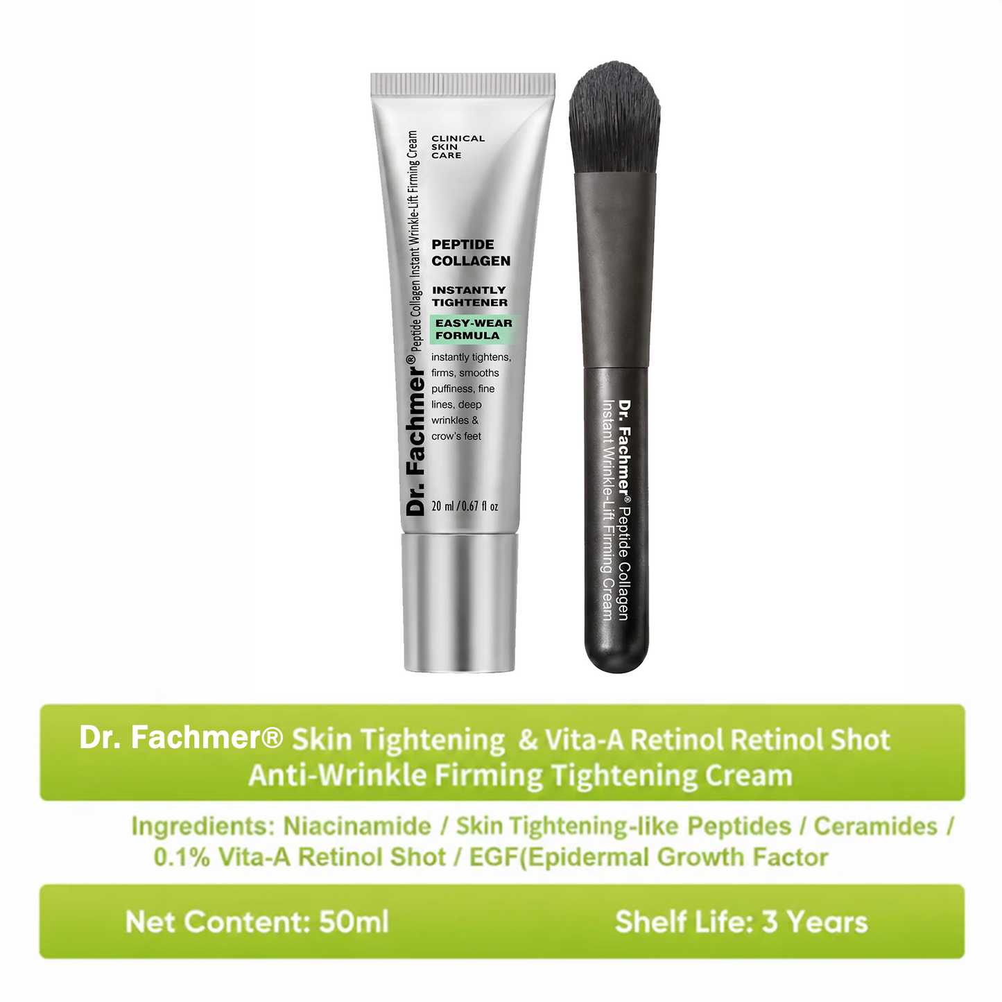 ✅Dr. Fachmer®👩‍⚕️ Peptide Collagen INSTANT TIGHTENING + PEPTIDE FIRMING CARE, Instantly smooths puffiness and lines while supporting firmer skin with continued use