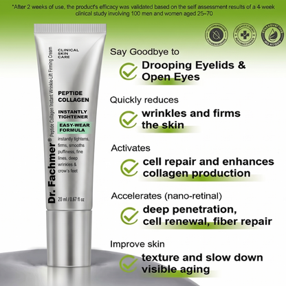 ✅Dr. Fachmer®👩‍⚕️ Peptide Collagen INSTANT TIGHTENING + PEPTIDE FIRMING CARE, Instantly smooths puffiness and lines while supporting firmer skin with continued use