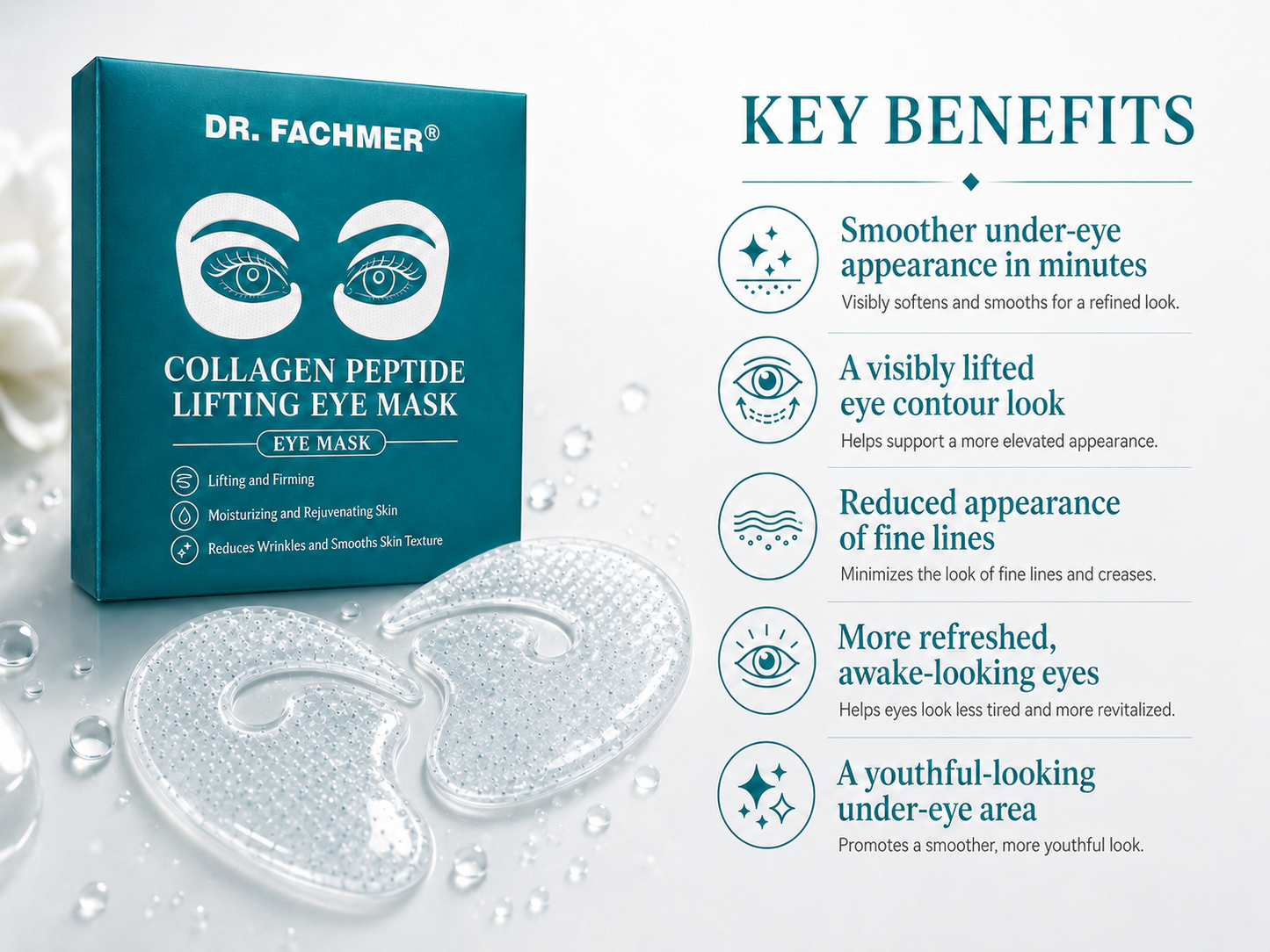 👩‍⚕️ DR. FACHMER® 20-Min Essence-Absorbing Collagen Peptide Eye Mask