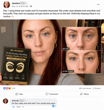 🖤💛 DR. FACHMER® 20-Min Essence-Absorbing Collagen Peptide Eye Mask
